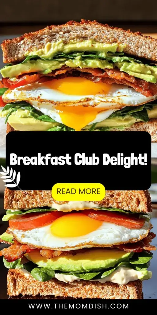 Start your day with the ultimate Breakfast Club Sandwich, where crispy bacon, creamy avocado, and perfectly cooked eggs come together for a delicious morning delight. Ideal for busy mornings or leisurely weekends, this versatile sandwich can be customized to suit any taste. Discover why this culinary classic has captured breakfast lovers' hearts and get inspired to create your own version. Click to explore the full recipe and elevate your breakfast game!