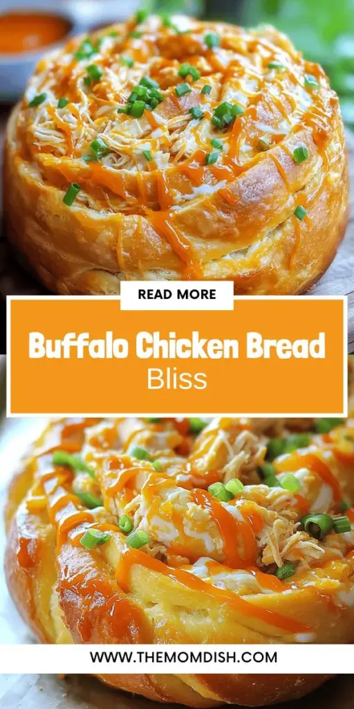 Indulge in the ultimate comfort food with this Buffalo Chicken Bread recipe! Enjoy the perfect blend of spicy Buffalo chicken, creamy cheeses, and soft bread, making it an ideal dish for game days or cozy nights in. This fun fusion is simple to make and perfect for sharing with family and friends. Click through to explore the step-by-step guide and craft this delicious treat that everyone will love. Don’t miss out on this flavor explosion!