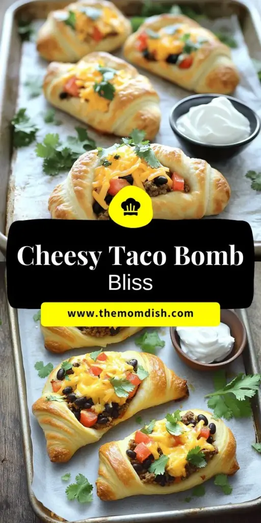 Discover the perfect snack for any occasion with our Cheesy Taco Bombs recipe! These delightful bite-sized treats combine the flavors of tacos with crispy, flaky dough for a crowd-pleasing dish. Easy to customize with your favorite fillings, they are great for game days or family dinners. Learn how to make these scrumptious bombs and impress your guests. Click through to explore the full recipe and start cooking today!