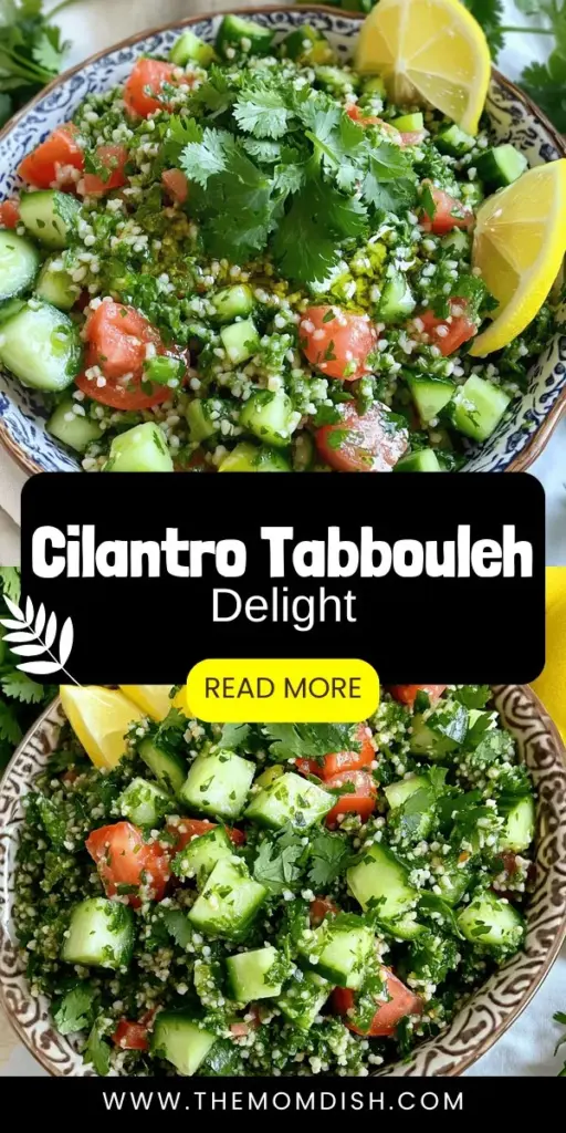 Discover the refreshing flavors of tabbouleh with cilantro, a salad that perfectly blends crunchy veggies, zesty herbs, and wholesome bulgur wheat. This delicious dish is not only vibrant and nutritious but also easy to prepare. Perfect for any occasion, it offers health benefits packed with fiber and vitamins. Click through to explore the full recipe and learn tips for serving and creative variations that will elevate your salad game!