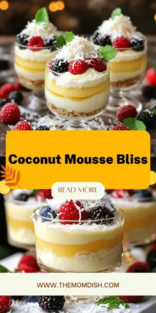 Indulge in a light and creamy treat with this delightful coconut mousse recipe, perfect for any occasion! Discover how to create an irresistible dessert using simple ingredients like full-fat coconut milk and shredded coconut. With easy steps and endless variations, you can impress your guests or satisfy your sweet tooth in no time. Click through to explore the full recipe and unlock the tropical goodness of coconut mousse today!