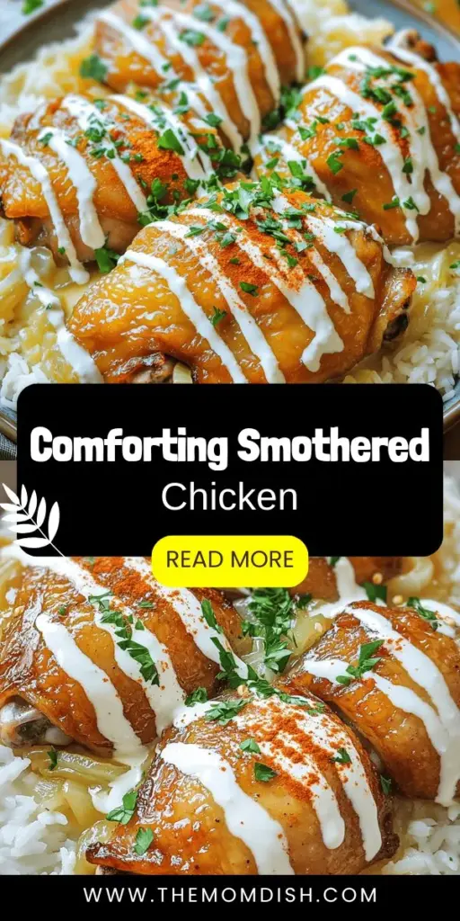 Indulge in the comforting flavors of Smothered Chicken Delight with this mouthwatering recipe! Experience tender chicken coated in a rich, creamy sauce that's perfect for cozy family dinners. Learn the secrets of marinating, dredging, and achieving that irresistible crispy texture. This dish brings warmth to your table and is sure to become a favorite for any occasion. Click through to explore the full recipe and bring this delightful comfort food to life in your kitchen!