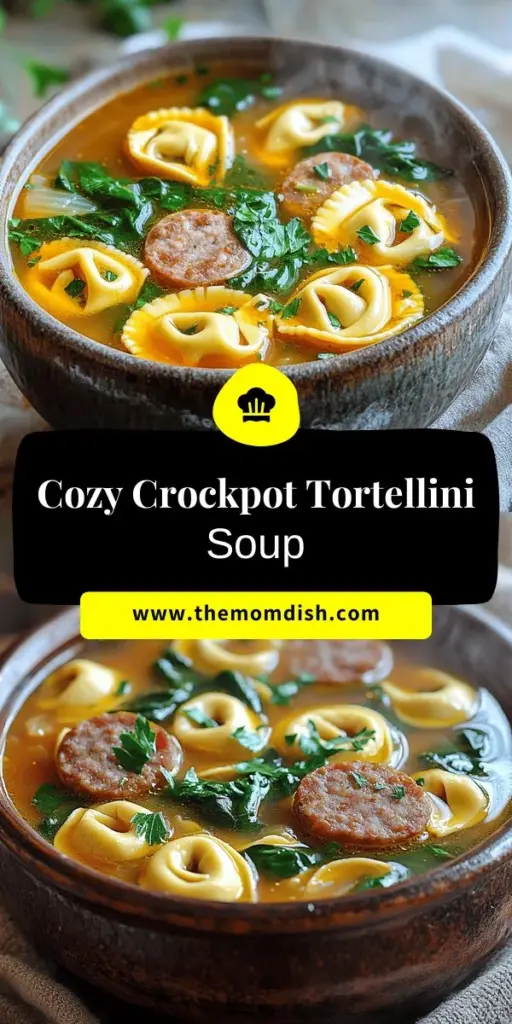 Savor the warmth of a delicious bowl with this easy Crockpot Sausage Tortellini Soup! Perfect for weeknight dinners, this comforting delight combines flavorful sausage, vibrant veggies, and creamy tortellini. Discover simple steps and essential ingredients to create a hearty meal that your whole family will love. Click through to explore the full recipe and enjoy a cozy, nutritious dish that is sure to please!