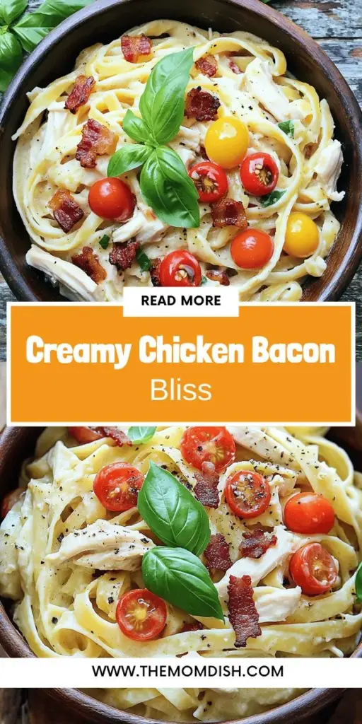 Indulge in the rich, comforting flavors of Creamy Chicken and Bacon Pasta, a perfect blend of tender chicken, crispy bacon, and a luxurious cream sauce. This quick and easy recipe is ideal for busy weeknights or special gatherings, ready in under 30 minutes! Discover step-by-step instructions, ingredient insights, and tips for elevating this delightful dish. Click through to explore the recipe and impress your family with this mouthwatering pasta creation!