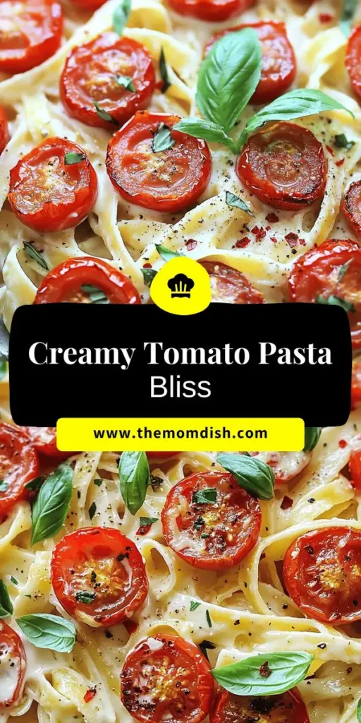 Looking for a simple and tasty meal? Discover how to make Creamy Roasted Tomato Pasta, a delightful dish packed with rich flavors and easy preparation. Enjoy velvety sauce, perfectly roasted tomatoes, and customizable options to suit any diet. Whether you're meal prepping or cooking for a special dinner, this recipe has you covered. Click through for step-by-step instructions and elevate your pasta game today!