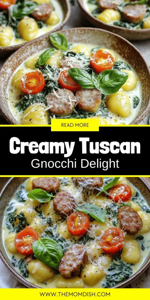 Indulge in the rich flavors of Tuscan Sausage Gnocchi with Creamy Spinach Sauce, a comforting dish that combines tender gnocchi, savory Italian sausage, and fresh spinach in a luscious creamy sauce. Perfect for weeknight dinners or special gatherings, this recipe is easy to follow and guarantees a delightful meal that will impress your family and friends. Click through to explore the recipe and bring a taste of Tuscany to your home today!