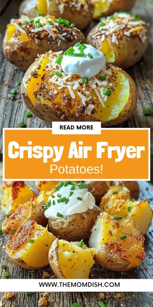 If you crave crispy baked potatoes, your answer is here with air fryer baked potatoes! This guide will walk you through selecting the right ingredients, preparing the potatoes, and achieving that perfect crispy skin. Enjoy fluffy insides topped with your favorite flavors like cheese, sour cream, or fresh herbs. Don't miss out on creating the ultimate crunchy delight—click through to explore the full recipe and elevate your potato game today!