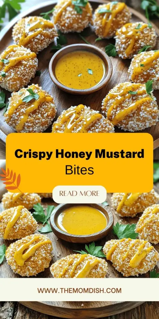 If you're looking for a tasty and easy appetizer, Crispy Honey Mustard Chicken Bites are a must-try! This simple recipe combines tender chicken with a crunchy coating and a mouthwatering honey mustard sauce, perfect for any occasion, from game day to family dinners. Whip up these flavorful bites in no time and impress your guests. Click through to discover the full recipe and elevate your snacking game today!