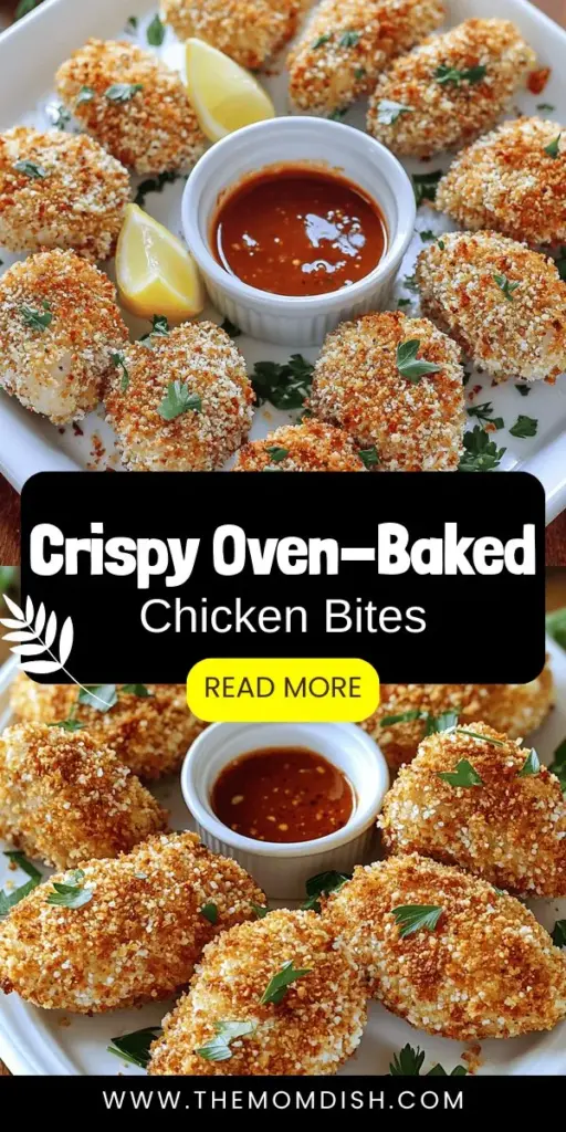 Satisfy your snack cravings with these savory oven-baked chicken bites that are both easy and delicious! Discover the perfect combination of crispy panko breadcrumbs, juicy chicken, and flavorful spices that will impress your family and friends. This recipe is versatile, allowing for substitutions and customizations to fit your taste. Click through to explore the full recipe and tips for creating these mouthwatering treats that everyone will love!