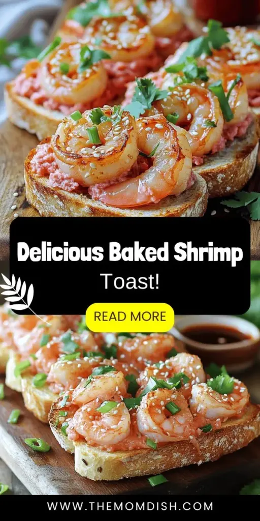 Delight your guests with baked shrimp toast, an irresistible appetizer that's sure to impress! This easy recipe features a crispy bread base topped with savory shrimp mixed with garlic, ginger, and creamy enhancements. Perfect for any gathering, you can customize it with spicy sauces or fresh toppings. Click through for step-by-step instructions and tips to make this simple, flavorful dish shine at your next event!