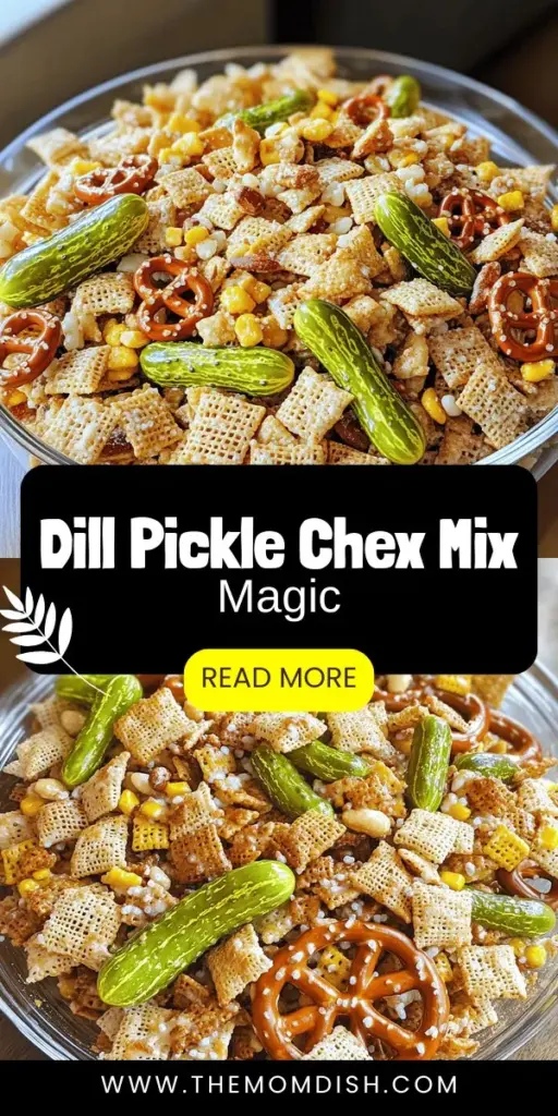 Looking for a snack that’s both unique and delicious? Try making Dill Pickle Chex Mix! This tasty combination of crunchy cereals, zesty dill pickle chips, and savory spices is perfect for any occasion. Discover the simple recipe that brings bold flavors to your gatherings, and learn how to customize it for your festive needs. Ready to impress friends and family? Click through to explore the full recipe and get snacking today!