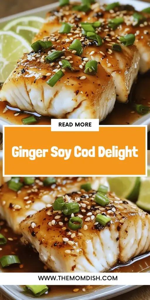 Discover the deliciousness of Ginger Soy Glazed Cod! This flavorful seafood dish brings together the vibrant tastes of ginger and soy sauce, creating a mouthwatering glaze that enhances the tender cod fillets. Perfect for a quick weeknight dinner or impressing guests at your next gathering, this recipe is not only easy to make but also healthy. Dive into this culinary delight and elevate your seafood game with a burst of flavor!