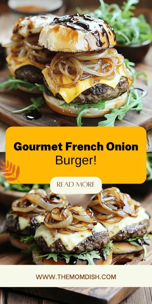 Discover the mouthwatering Deconstructed French Onion Burger that combines the rich flavors of classic French onion soup with a gourmet burger experience. Savor a juicy beef patty topped with sweet caramelized onions, creamy Gruyère cheese, and fresh arugula on a hearty whole-grain bun. This unique twist on a traditional favorite is perfect for any occasion. Click through to explore the full recipe and elevate your next meal!