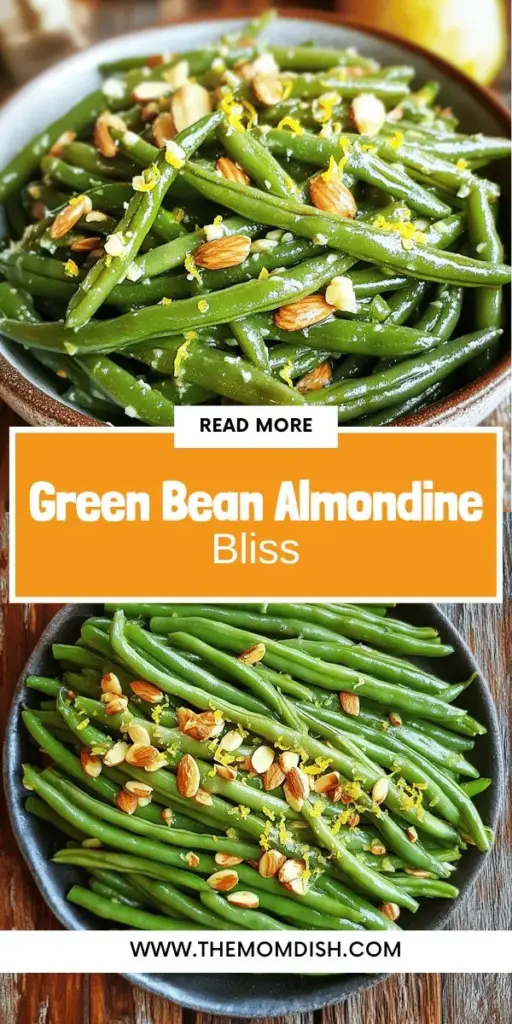 Elevate your meals with the delicious Green Beans Almondine Delight, a vibrant and nutritious vegetable side dish! This easy recipe combines fresh green beans with crunchy toasted almonds, aromatic garlic, and a zesty touch of lemon for an unforgettable flavor. Perfect for any occasion, it's a quick and elegant addition to your dinner table. Click through to explore this delightful recipe and impress your family and guests with your culinary skills!