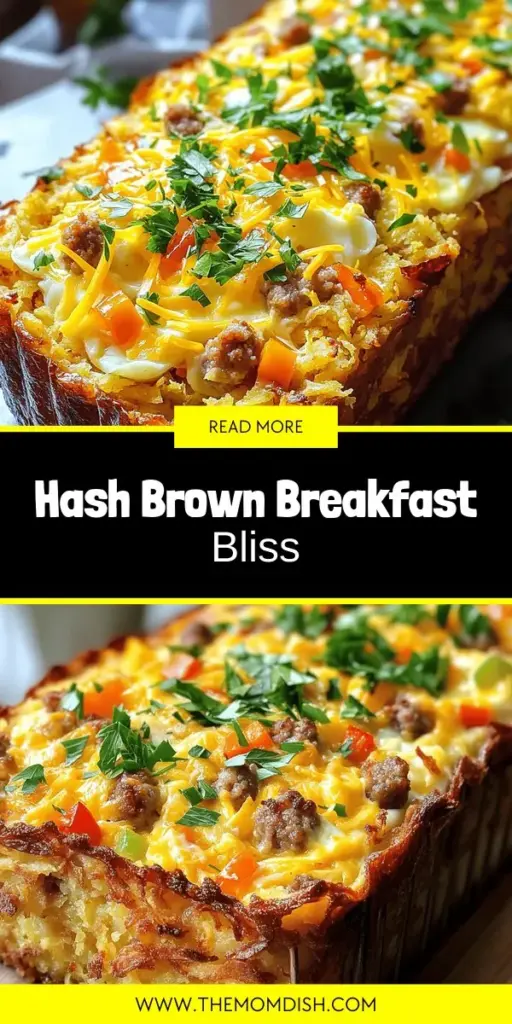 Elevate your breakfast game with this delicious Hash Brown Breakfast Loaf recipe! This stunning dish combines crispy hash browns, fluffy eggs, cheese, and veggies for a satisfying start to your day. Perfect for brunches or meal prep, each slice is packed with flavor and nutrition. Discover the beauty of this versatile loaf and customize it to fit your taste. Click through to explore the recipe and bring this hearty breakfast loaf to life in your kitchen!