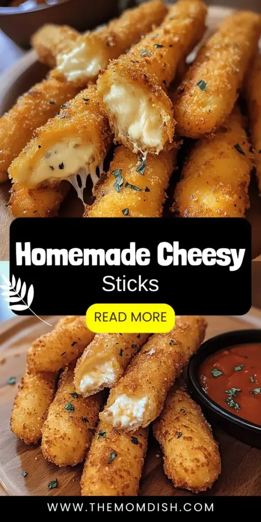 Indulge in the ultimate comfort food with these homemade Cheesy Delight Mozzarella Sticks! Crispy on the outside and gooey on the inside, this snack is perfect for parties or a cozy night in. Made with simple ingredients, you can customize them to your taste. Serve with marinara or your favorite dipping sauce for an irresistible treat. Elevate your snacking game and impress your friends with this easy recipe that everyone will love!