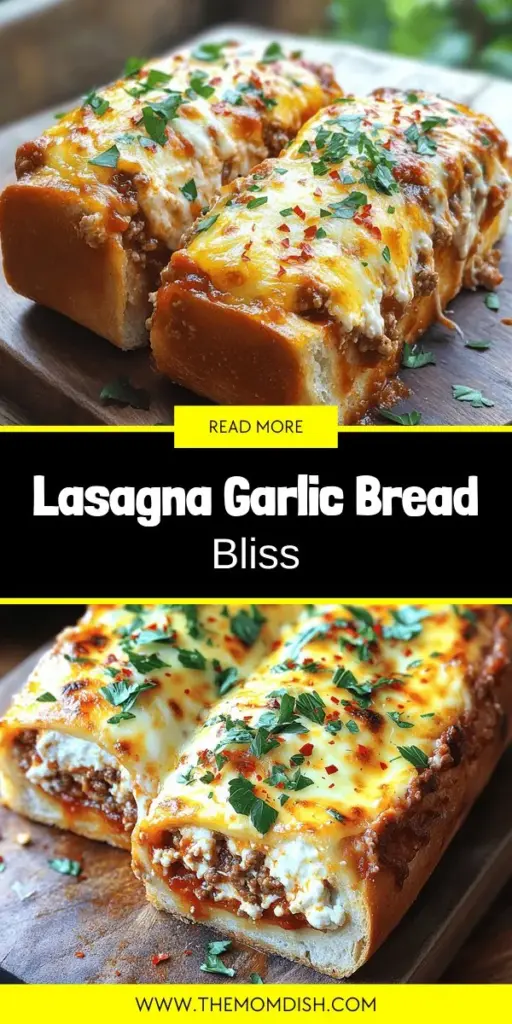 Discover the ultimate comfort food fusion with our Lasagna Garlic Bread recipe! This deliciously layered dish combines the classic flavors of lasagna with the beloved crunch of garlic bread, perfect for family dinners or gatherings. With creamy ricotta, savory meat, and gooey mozzarella on a crispy bread base, each bite is a mouthwatering delight. Click to explore this easy recipe and elevate your home cooking to a whole new level!