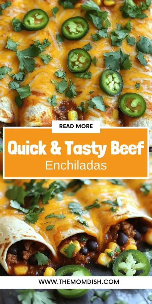 Indulge in the flavors of Easy Tex-Mex Beef Enchiladas, a quick and delicious dinner option for busy weeknights! This recipe guides you through the essential ingredients, from savory ground beef to customizable fillings, ensuring a meal that pleases the whole family. With simple steps and tips for personalization, you’ll love making these homemade enchiladas. Click through for the full recipe and discover how to create this mouthwatering dish tonight!