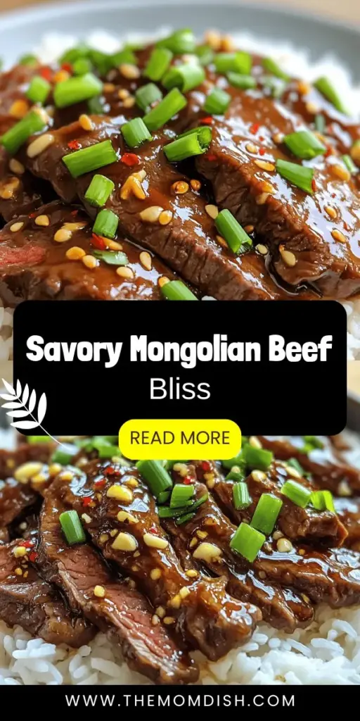 Discover the mouthwatering flavors of Mongolian Beef Delight that will transport your taste buds on a savory journey! This easy-to-make recipe features tender flank steak in a rich, glossy sauce, perfectly balanced with aromatic garlic and ginger. Whether you're crafting a quick weeknight dinner or impressing guests, this dish is sure to please. Click through to explore the detailed recipe and elevate your home cooking today!