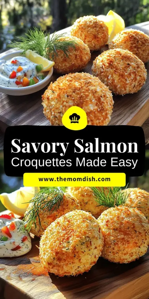 Impress your family and friends with my easy homemade savory salmon croquettes recipe! These tasty patties are not only simple to make but also packed with nutrition and flavor. Discover step-by-step instructions, creative variations, and the best sides to complement your meal. Whether you fry, bake, or air fry them, you'll love the crispy texture and savory taste. Click through for the full recipe and start cooking today!