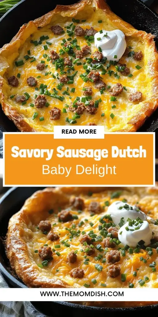 Indulge in the delightful flavors of a Savory Sausage Dutch Baby with this easy recipe! This light and fluffy baked pancake, featuring savory sausage and melted cheese, redefines brunch and offers a comforting meal for any time of day. Perfect for breakfast, brunch, or a cozy dinner, this dish delivers a delicious twist on a classic favorite. Click through for step-by-step instructions and discover how to make this mouthwatering treat at home!