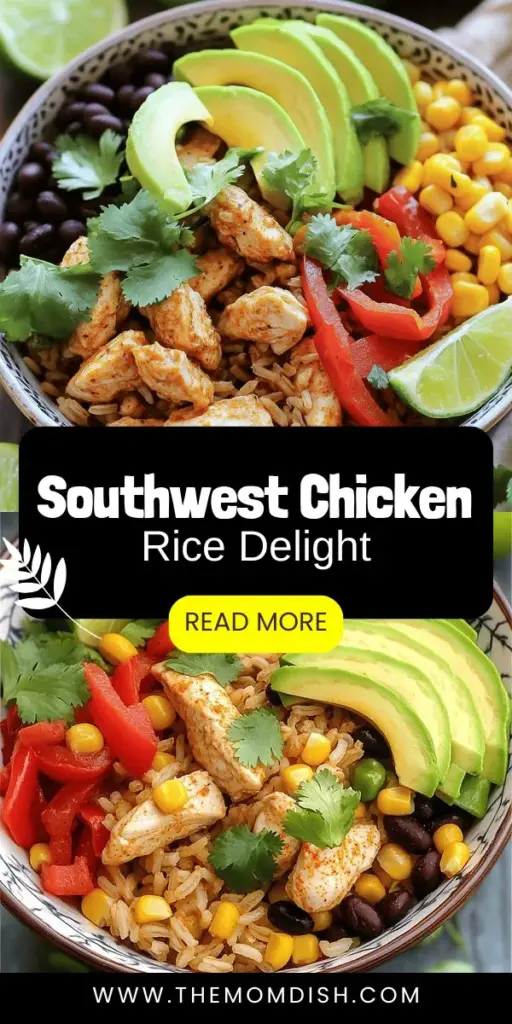 Discover the deliciousness of Southwest Chicken and Rice Fiesta, a vibrant dish packed with flavors and nutrients! This one-pot meal combines tender chicken, wholesome brown rice, and fresh veggies like bell peppers and corn, all seasoned with aromatic spices for that perfect kick. Ideal for busy nights or meal prep, this recipe is sure to please everyone at the dinner table. Click through to explore the full recipe and bring this fiesta to your kitchen!