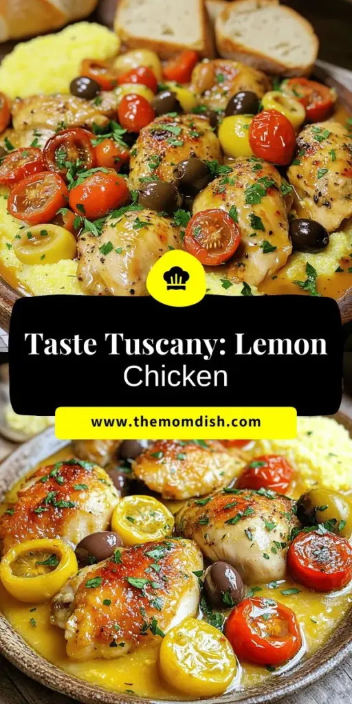 Experience the flavors of Italy with this delicious Tuscan Lemon Chicken recipe! Perfectly marinated chicken, zesty lemon, and fresh herbs come together for a dish that's both simple and satisfying. Learn how to create a restaurant-quality meal at home with easy-to-follow steps and essential tips. Click through now to explore the full recipe and elevate your dinner table with this vibrant Tuscan classic!