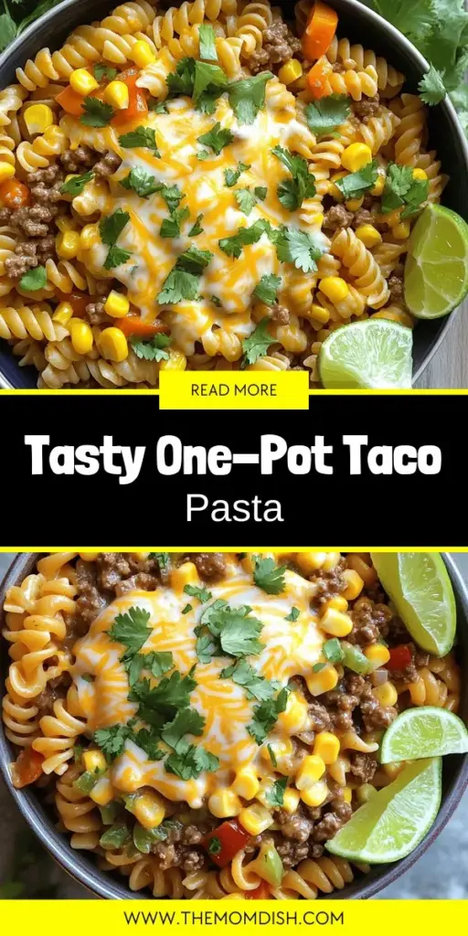 Whip up a delicious dinner in no time with One-Pot Beef Taco Pasta! This quick and flavorful meal combines ground beef, pasta, and zesty spices in just one pot for easy cleanup. Perfect for busy nights, it's also customizable for picky eaters or those looking for healthier options. Get inspired to create this comforting dish that everyone will love. Click to explore the full recipe and make your family dinner stress-free and satisfying!