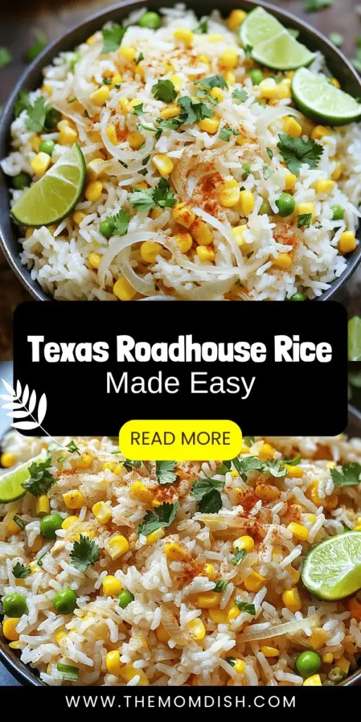 Craving the delicious flavors of Texas Roadhouse seasoned rice? This simple recipe makes it easy to bring that iconic taste to your kitchen! Discover essential ingredients, easy cooking steps, and creative variations to customize this dish to your liking. Perfect for beginners and cooking pros alike, this is your chance to impress at dinner! Click through to explore this tasty Texas Roadhouse seasoned rice recipe and make it a staple in your meals!