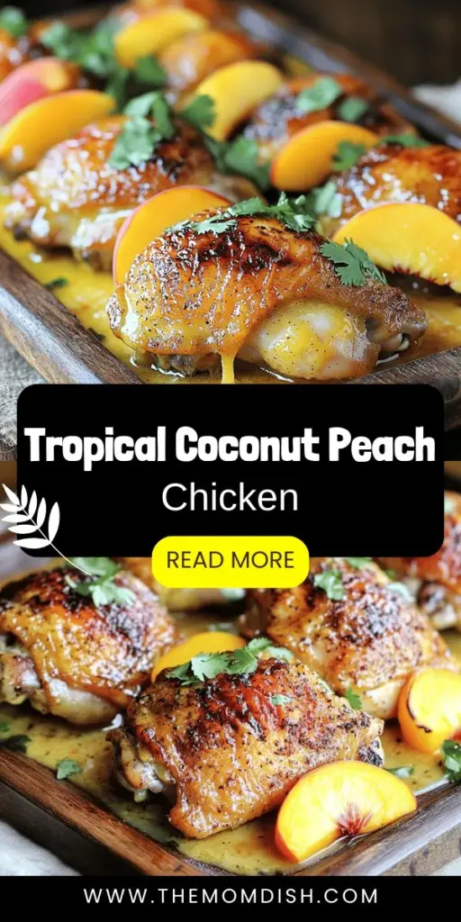 Experience the flavors of summer with our delightful Coconut Peach Chicken recipe! This dish beautifully combines juicy peaches with creamy coconut milk, creating a perfect blend of sweet and savory. Ideal for summer gatherings or a cozy weeknight dinner, it's simpler than you think. Ready to impress your family and friends? Click through to discover step-by-step instructions and essential tips to elevate your cooking skills! Enjoy a taste of the tropics today!