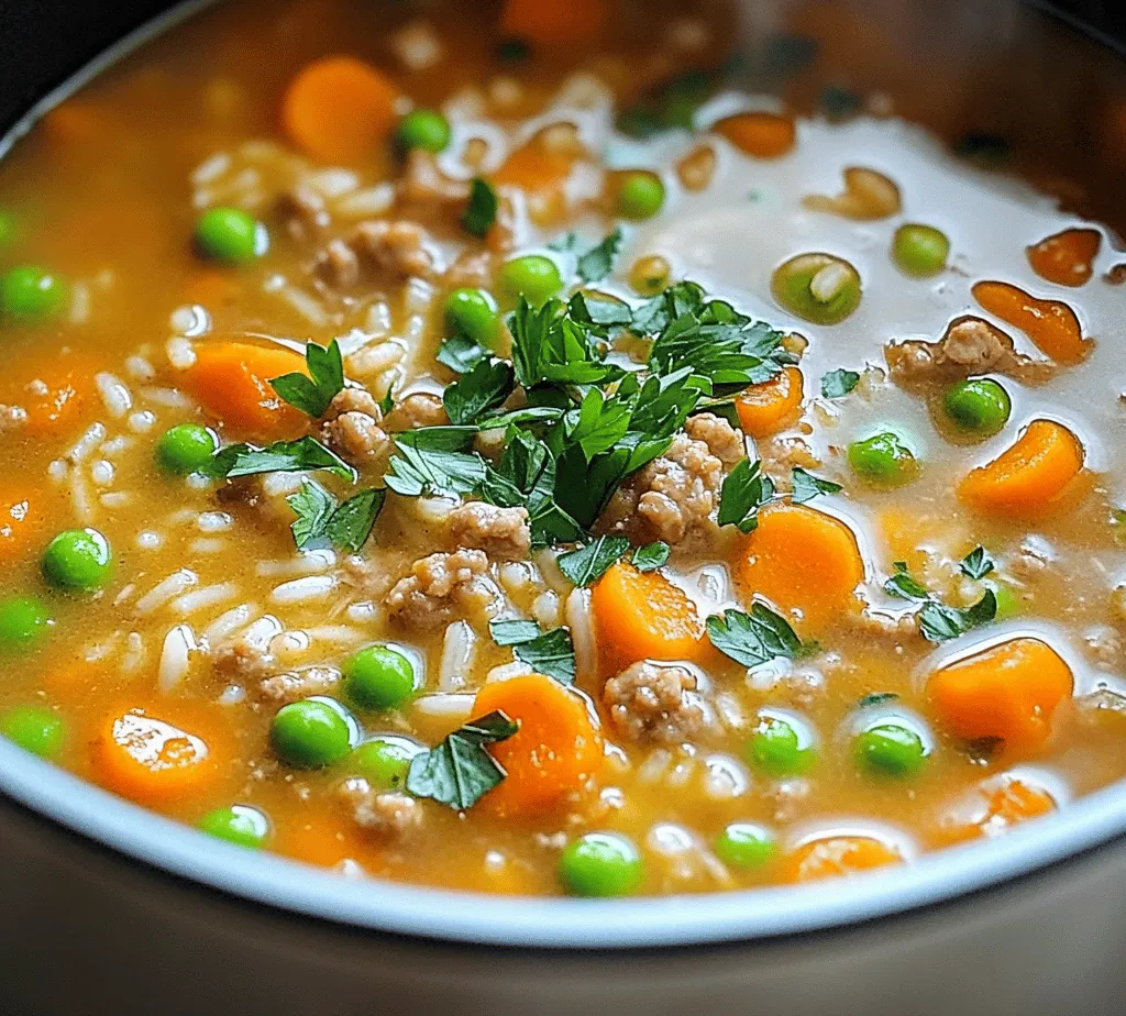 As the temperatures drop and the days become shorter, there's nothing quite like a warm bowl of soup to provide comfort and nourishment. Soup has a unique ability to evoke feelings of warmth and coziness, making it the perfect dish for chilly evenings and family gatherings. Among the myriad of soup recipes that exist, <strong>Cozy Turkey and Rice Soup</strong> stands out as a wholesome and satisfying option, ideal for any season. This delicious soup combines tender turkey, hearty brown rice, and a medley of fresh vegetables, creating a dish that is not only comforting but also packed with nutritional benefits.” /></p>
</p>
<h3>Browning the Turkey: Techniques for Achieving Perfect Texture</h3>
</p>
<p>To ensure your Cozy Turkey and Rice Soup has a rich flavor, the first step is browning the turkey. This technique not only enhances the taste but also improves the texture of the meat. Begin by selecting ground turkey or diced turkey breast, depending on your preference.</p>
</p>
<p>1. <strong>Choose the Right Pan</strong>: Use a heavy-bottomed pot or Dutch oven to allow for even heat distribution. A non-stick skillet can also work, but a heavier pot will give you a better sear.</p>
</p>
<p>2. <strong>Preheat the Pan</strong>: Heat your pot over medium-high heat and add a tablespoon of oil, such as olive oil or canola oil, to prevent sticking. Make sure the oil is hot but not smoking before adding the turkey.</p>
</p>
<p>3. <strong>Avoid Crowding the Pan</strong>: Place the turkey in a single layer without overcrowding. This will allow the turkey to brown rather than steam. If you’re making a large batch, consider browning the turkey in batches.</p>
</p>
<p>4. <strong>Let It Brown</strong>: Allow the turkey to sear undisturbed for a few minutes. Once it develops a golden-brown crust, flip it over to brown the other side. This caramelization adds depth to the soup’s overall flavor.</p>
</p>
<p>5. <strong>Season While Cooking</strong>: Sprinkle salt and pepper while browning to ensure that the seasoning permeates the meat. You can also add herbs like thyme or rosemary for an extra flavor punch during this step.</p>
</p>
<h3>Incorporating Broth and Rice: Tips for Achieving the Right Consistency</h3>
</p>
<p>Once your turkey is browned to perfection, it’s time to bring in the broth and rice. This step is crucial in creating the heartiness and comfort that the soup is known for.</p>
</p>
<p>1. <strong>Selecting the Broth</strong>: Use a good-quality chicken or turkey broth for the best flavor. Homemade broth is ideal, but store-bought works just fine. Avoid low-sodium options unless you prefer to control the salt content, as the flavors may be diluted.</p>
</p>
<p>2. <strong>Adding Liquid</strong>: Gradually pour in about 6 cups of broth, scraping the bottom of the pot to release any flavorful bits stuck to the bottom (often called “fond”). This step enriches the soup.</p>
</p>
<p>3. <strong>Incorporating the Rice</strong>: Add 1 cup of long-grain rice (such as basmati or jasmine) to the broth. Stir well to combine. The rice will absorb the flavors as it cooks, contributing to the soup’s overall texture.</p>
</p>
<p>4. <strong>Adjusting Consistency</strong>: If you prefer a thicker soup, you can reduce the amount of broth. For a more broth-based soup, consider adding an extra cup of liquid. Always remember that the rice will absorb some of the liquid, so adjust accordingly.</p>
</p>
<h3>Simmering the Soup: Why Timing is Crucial for Perfect Rice Texture</h3>
</p>
<p>Simmering is a vital step in achieving the perfect texture for your rice while ensuring that the flavors meld beautifully.</p>
</p>
<p>1. <strong>Bring to a Boil</strong>: After adding the rice, turn the heat up to high until the soup reaches a rolling boil.</p>
</p>
<p>2. <strong>Reduce Heat</strong>: Once boiling, reduce the heat to low to maintain a gentle simmer. Cover the pot with a lid to trap steam and cook the rice evenly.</p>
</p>
<p>3. <strong>Timing is Key</strong>: Allow the soup to simmer for about 20 minutes. This timing is essential; too long, and the rice can become mushy; too short, and it may be undercooked. Check the rice for doneness at the 15-minute mark, and adjust cooking time as needed.</p>
</p>
<p>4. <strong>Stir Occasionally</strong>: Gently stir the soup occasionally to prevent the rice from sticking to the bottom of the pot. This will also help to evenly distribute the flavors.</p>
</p>
<h3>Final Touches: Importance of Seasoning and Garnishing</h3>
</p>
<p>As your soup nears completion, the final touches can elevate it from good to great.</p>
</p>
<p>1. <strong>Taste and Adjust Seasoning</strong>: Before serving, taste the soup and adjust the seasoning with more salt, pepper, or a splash of lemon juice for brightness. Fresh herbs like parsley or cilantro can also be added at this stage for freshness.</p>
</p>
<p>2. <strong>Garnishing</strong>: Serve the soup with a sprinkle of fresh herbs on top for added color and flavor. A dollop of sour cream or a sprinkle of grated cheese can also enhance the dish.</p>
</p>
<p>3. <strong>Presentation</strong>: Consider serving the soup in a rustic bowl with a side of crusty bread or a simple salad. This not only makes for a visually appealing plate but also adds to the meal experience.</p>
</p>
<h3>The Nutritional Profile of Cozy Turkey and Rice Soup</h3>
</p>
<p>One of the great advantages of Cozy Turkey and Rice Soup is its nutritional benefits. This soup is not just hearty and satisfying; it’s also packed with wholesome ingredients.</p>
</p>
<p>1. <strong>Overall Nutritional Benefits</strong>: Turkey is an excellent source of lean protein, which is essential for muscle repair and growth. Combined with fiber-rich rice and vegetables, this soup provides a balanced meal.</p>
</p>
<p>2. <strong>Nutritional Breakdown</strong>:</p>
<p>– <strong>Calories</strong>: Approximately 250-300 calories per serving, depending on portion size and specific ingredients used.</p>
<p>– <strong>Protein</strong>: Each serving offers about 20-25 grams of protein, making it a filling option for those wanting to maintain or build muscle.</p>
<p>– <strong>Fiber</strong>: With the addition of vegetables, this soup can contain 3-5 grams of fiber per serving, aiding in digestion and promoting satiety.</p>
</p>
<p>3. <strong>Balanced Meal Planning</strong>: This soup fits well into a balanced diet. It can serve as a main dish, accompanied by whole grain bread or a side salad to round out the meal. For those looking to manage calorie intake, it also makes for a great meal prep option, ensuring you have nutritious meals ready throughout the week.</p>
</p>
<h3>Serving Suggestions and Variations</h3>
</p>
<p>Cozy Turkey and Rice Soup is versatile, and there are numerous ways to enjoy it while accommodating various dietary needs.</p>
</p>
<p>1. <strong>Serving Suggestions</strong>:</p>
<p>– Pair the soup with a slice of crusty whole-grain bread for dipping.</p>
<p>– A fresh garden salad drizzled with vinaigrette can provide a refreshing contrast to the warm soup.</p>
</p>
<p>2. <strong>Variations for Dietary Restrictions</strong>:</p>
<p>– <strong>Gluten-Free</strong>: Use a gluten-free broth and ensure that any added seasonings are gluten-free.</p>
<p>– <strong>Vegetarian</strong>: Substitute the turkey with a plant-based protein like lentils or chickpeas, and use vegetable broth to maintain flavor.</p>
<p>– <strong>Alternative Grains</strong>: For those avoiding rice, consider using quinoa, farro, or even cauliflower rice for a low-carb option.</p>
</p>
<p>3. <strong>Seasonal Adaptations</strong>:</p>
<p>– Feel free to add seasonal vegetables such as carrots in the fall, zucchini in the summer, or leafy greens in the winter for added nutrition and flavor.</p>
<p>– Experiment with adding a splash of coconut milk for a tropical twist or a hint of curry powder for a warm spice.</p>
</p>
<h3>Why This Recipe Stands Out</h3>
</p>
<p>The Cozy Turkey and Rice Soup is not just another soup recipe; it offers unique qualities that make it a standout dish.</p>
</p>
<p>1. <strong>Unique Aspects</strong>: The combination of lean turkey, aromatic vegetables, and rice creates a comforting and fulfilling meal. The browning of the turkey adds a depth of flavor that is hard to replicate in other soup recipes.</p>
</p>
<p>2. <strong>Distinctive Flavor Profile</strong>: Unlike typical chicken soups, this turkey version provides a slightly richer taste, especially when complemented with fresh herbs and spices. The interplay of textures from the tender rice and vegetables adds to the soup experience.</p>
</p>
<p>3. <strong>Homemade Meal Joy</strong>: There is something incredibly satisfying about creating a meal from scratch. This recipe is approachable enough for novice cooks while still offering a rewarding experience for seasoned chefs. It provides comfort and nourishment, appealing to all ages.</p>
</p>
<h3>Conclusion</h3>
</p>
<p>In summary, Cozy Turkey and Rice Soup is a nourishing, delicious choice that brings both comfort and health to your table. Its blend of flavors and textures, coupled with the nutritional benefits, makes it a perfect meal for any occasion.</p>
</p>
<p>As you embark on this culinary journey, enjoy the process of cooking just as much as the delightful results. Homemade meals foster health and community, creating memories that last long after the last spoonful is savored. Whether you’re sharing this soup with family or enjoying it alone, remember that every bowl is a celebration of wholesome goodness. So, gather your ingredients, and let the warmth of this soup fill your home.</p>
</div>