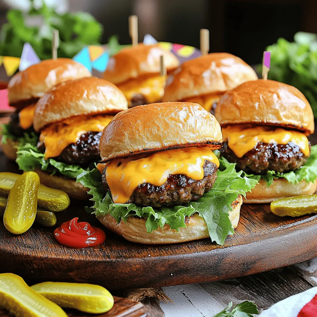 Cheeseburger sliders are mini cheeseburgers that pack big flavor into small bites. They usually use a small patty, cheese, and a soft bun. These sliders are easy to eat and fun to share. They are a great choice for parties because they are simple to make and serve. Each guest can grab one or two without feeling full.