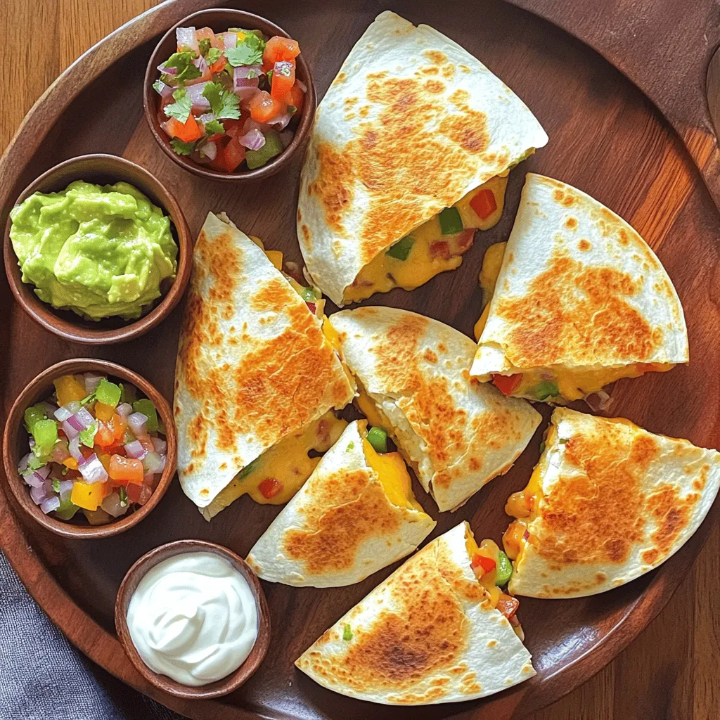 To make crispy mini cheese quesadillas, start with simple ingredients. You will need 8 small flour tortillas and 2 cups of shredded cheese. Cheddar and mozzarella work well together for a great taste. You can also mix in refried beans for extra creaminess, but it’s optional.