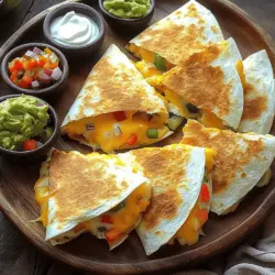 To make crispy mini cheese quesadillas, start with simple ingredients. You will need 8 small flour tortillas and 2 cups of shredded cheese. Cheddar and mozzarella work well together for a great taste. You can also mix in refried beans for extra creaminess, but it’s optional.