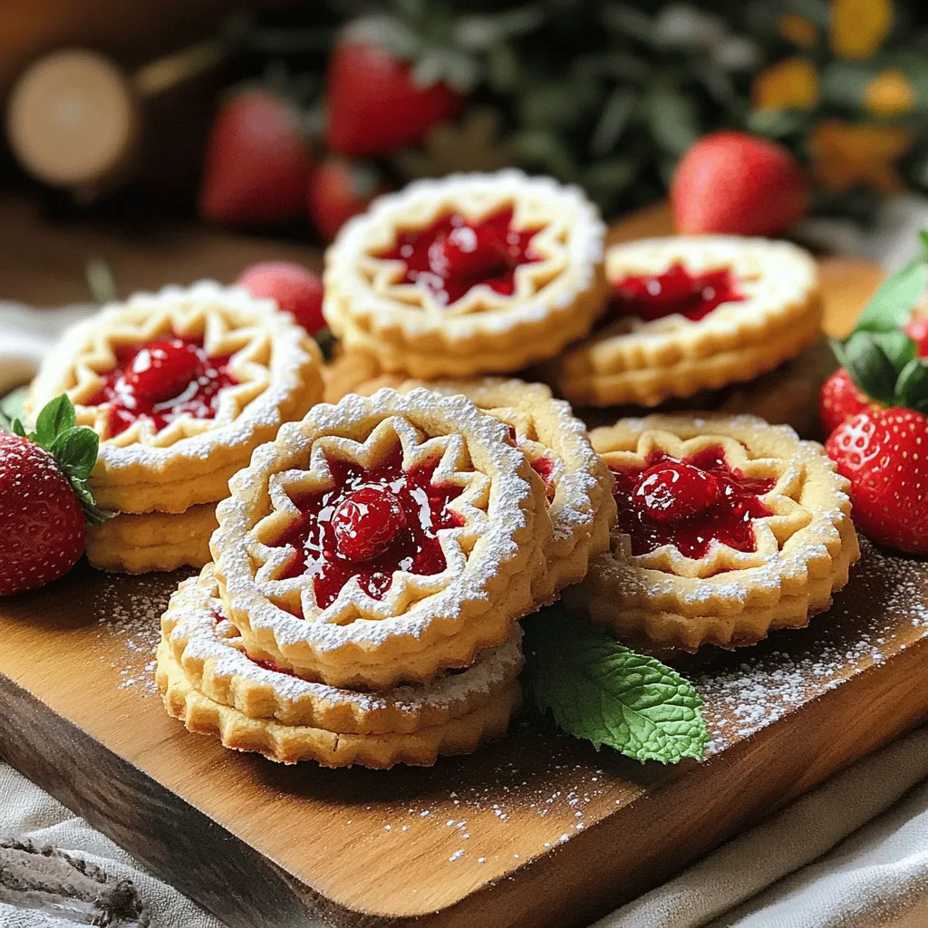 Linzer berry cookies are a tasty treat with a rich history. They come from Austria and date back to the 17th century. These cookies have a soft shortbread base made with butter, flour, and almond flour. The center is filled with sweet berry jam, usually raspberry or strawberry. Their unique design features a cut-out shape on top, allowing the jam to peek through.