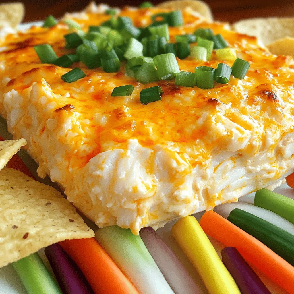 Buffalo crab dip is a delight with simple, tasty ingredients. The main star is crab meat, which brings sweet and tender bites. You want to use fresh crab meat for the best flavor. Lump crab meat works best. It has a nice texture and large pieces. You could also use lump crab from a can, but fresh is always better.