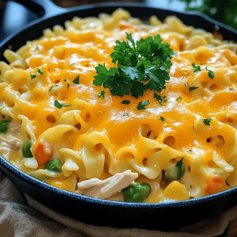 In the realm of comforting home-cooked meals, few dishes can rival the warmth and satisfaction of a casserole. A well-made casserole is not just a meal; it’s an experience that evokes nostalgia and a sense of belonging. For many, the aroma of a bubbling casserole in the oven is synonymous with home. This Skillet Turkey Noodle Casserole embodies that spirit, bringing together hearty ingredients and a delightful medley of flavors in a single skillet. Perfect for busy weeknight dinners, this recipe combines ground turkey, tender egg noodles, and a colorful mix of vegetables, all enveloped in a creamy sauce that will surely satisfy even the pickiest of eaters. In this article, we will delve into the details of creating this delectable dish, including its nutritional benefits, variations, and serving suggestions.