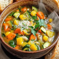 The key to a great minestrone soup lies in its ingredients. For an authentic Italian minestrone, you need fresh veggies, beans, herbs, and pasta.