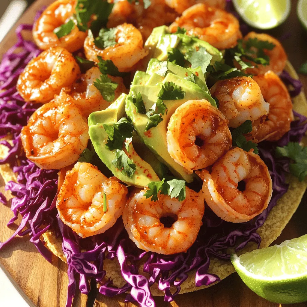 To make spicy shrimp tostadas, you need simple and fresh ingredients. This recipe shines with quality shrimp and tasty toppings.