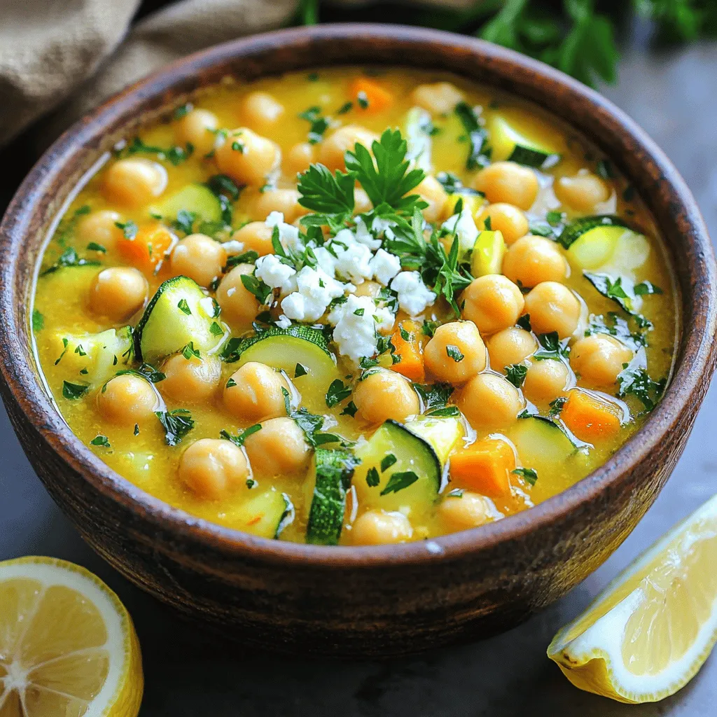 In making a lemony chickpea soup, you need simple, wholesome soup ingredients. Start with olive oil, onion, garlic, carrot, and celery. These vegetables enhance the flavor of the soup. They build a base that is rich and hearty.