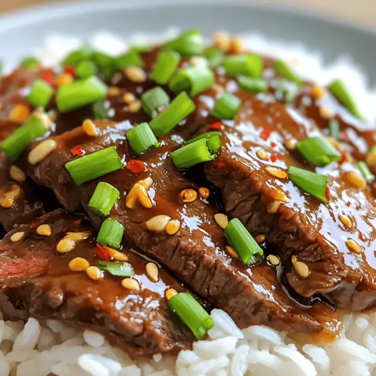 Flank steak is the star of our Mongolian Beef Delight. This cut of meat is known for its robust flavor and relatively low fat content, making it perfect for quick cooking methods like stir-frying. Flank steak comes from the abdominal muscles of the cow, which means it is a bit tougher than other cuts. However, when prepared correctly—primarily by slicing against the grain—it can be incredibly tender.