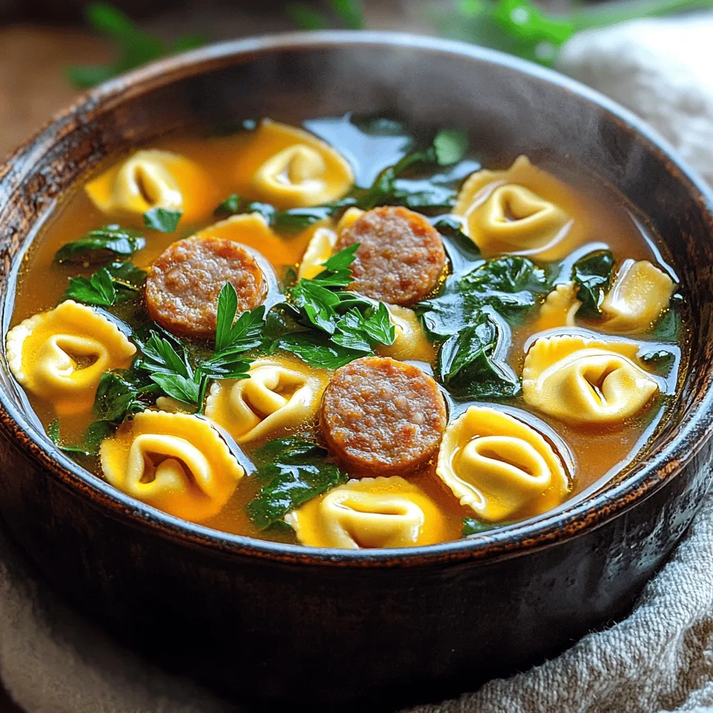 To make the best Crockpot Sausage Tortellini Soup, you need a few key ingredients.