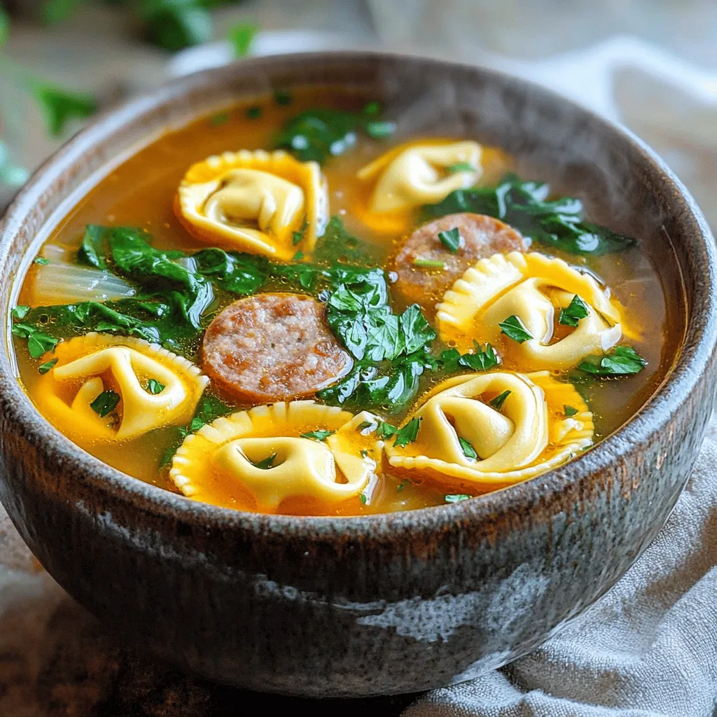 To make the best Crockpot Sausage Tortellini Soup, you need a few key ingredients.