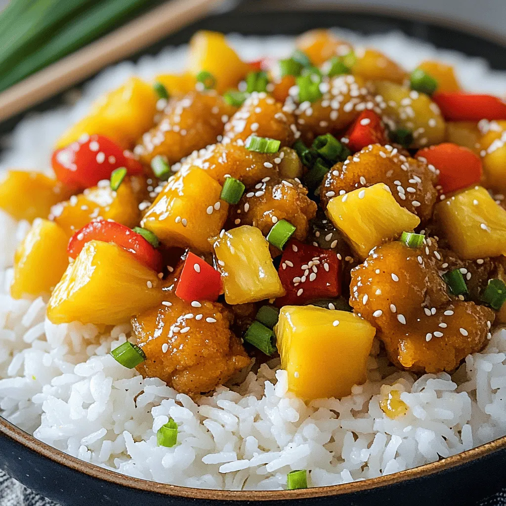 To make sweet and sour chicken, you need some key ingredients. The main base is chicken, usually thighs. They are juicy and tender. You will also need colorful veggies like bell peppers, onions, and carrots. These add crunch and flavor. Pineapple chunks bring a sweet twist and balance the dish.