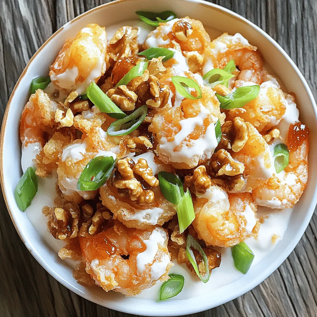 Honey walnut shrimp is a tasty dish that combines shrimp and walnuts in a sweet sauce. This dish comes from Chinese cuisine, where it has become very popular. You often find it in Chinese restaurants, especially in America.