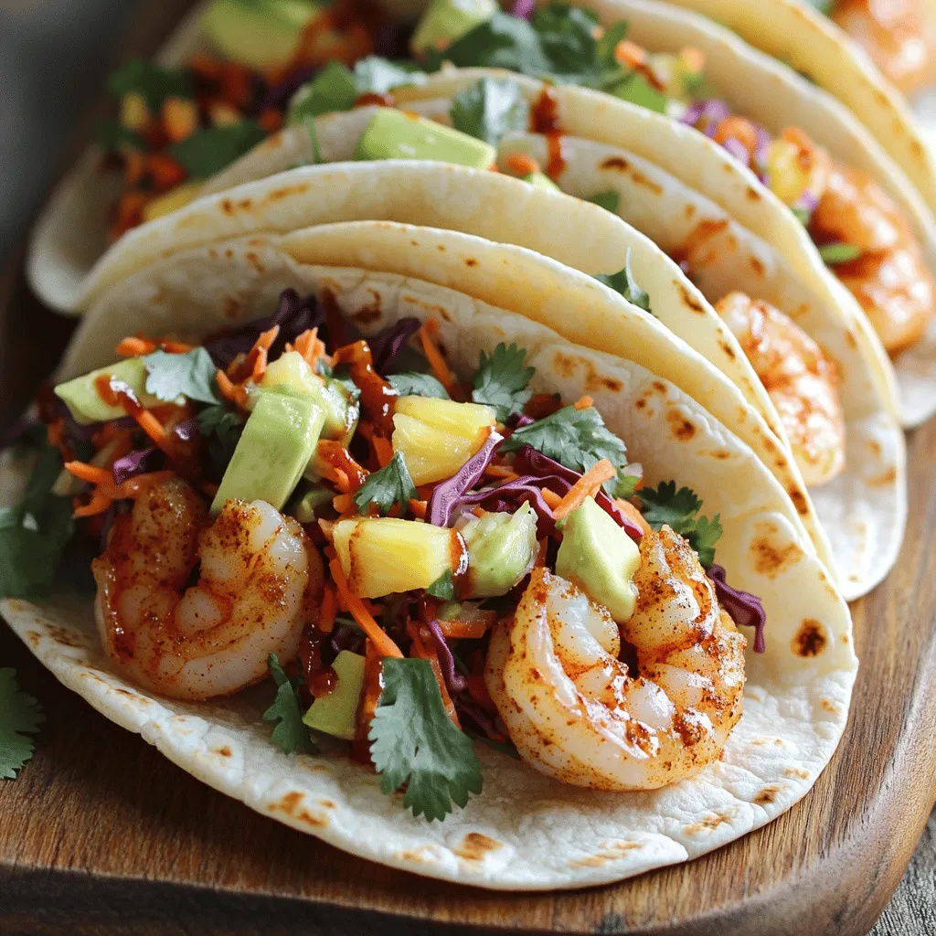 To make great shrimp tacos, you need fresh shrimp and tasty spices. Here are the basics: