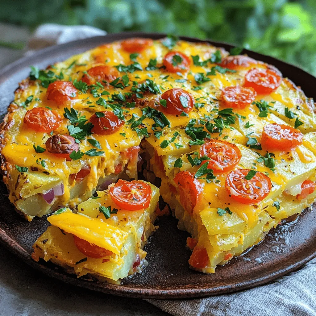 To make a roasted potato breakfast casserole, you need simple, fresh ingredients. The base is, of course, the potatoes. I use four medium russet potatoes. They are starchy and get crispy when roasted. Next, you’ll need one cup of cherry tomatoes. These add a sweet burst of flavor.