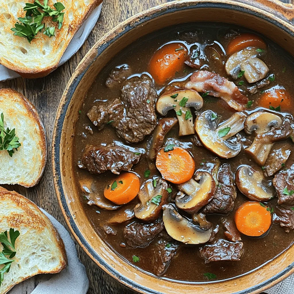 The heart of a great beef bourguignon lies in its key ingredients. First, you need beef. I prefer using beef chuck. It has the right amount of fat that makes the meat tender and juicy. You want it cut into 1-inch cubes for even cooking.