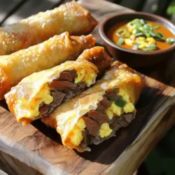 In recent years, the culinary world has witnessed a surge in the popularity of fusion recipes that combine elements from different culinary traditions. This trend has opened up a world of creativity and flavor, providing food lovers with exciting new ways to experience their favorite dishes. One such delightful creation is the Steak, Egg & Cheese Egg Rolls. This recipe takes the classic breakfast combination of steak, eggs, and cheese and wraps it in a crispy egg roll shell, offering a mouthwatering twist that can be enjoyed at any time of the day.