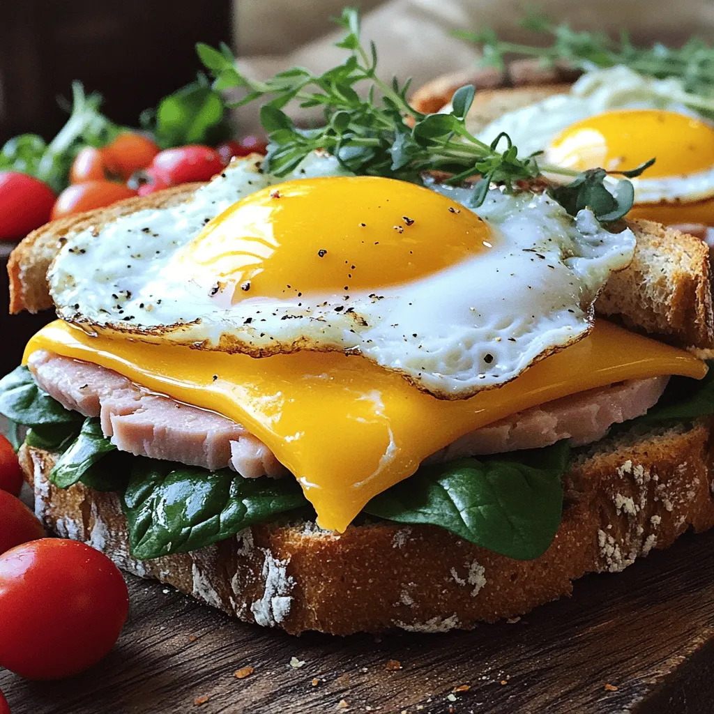 To build a great egg and ham sandwich, you need fresh, tasty ingredients. The main elements are simple yet flavorful.